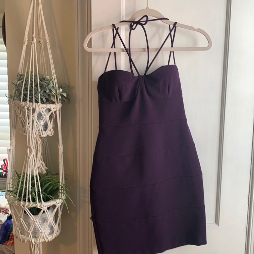 Purple Strappy Mini Dress